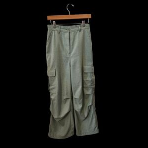 Moussy Olive Green Wide Leg Cargo Pants